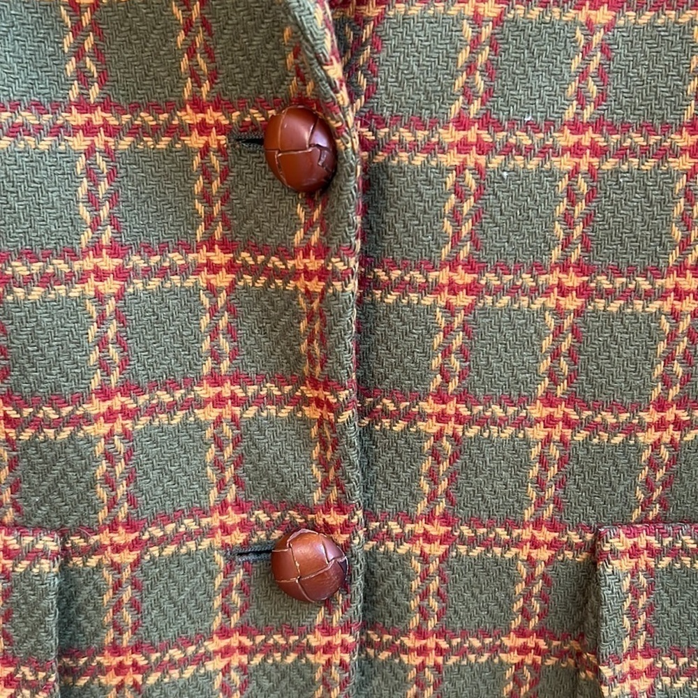 Vintage Les Copains Wool Cashmere Plaid Blazer Jacket - Picture 4 of 11